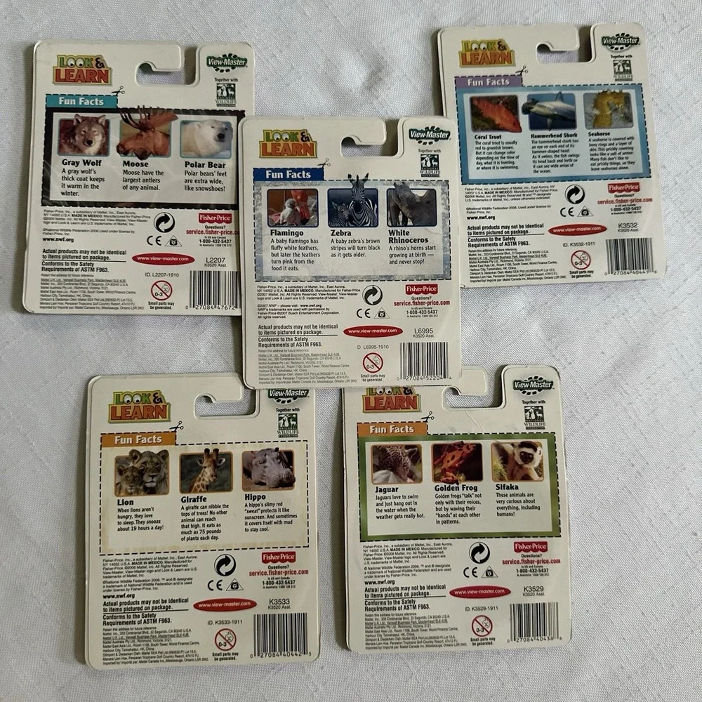 Rare! Lot Of 5 Packs NEW View Master 3D Reels Look Learn Plus Viewer & Reels